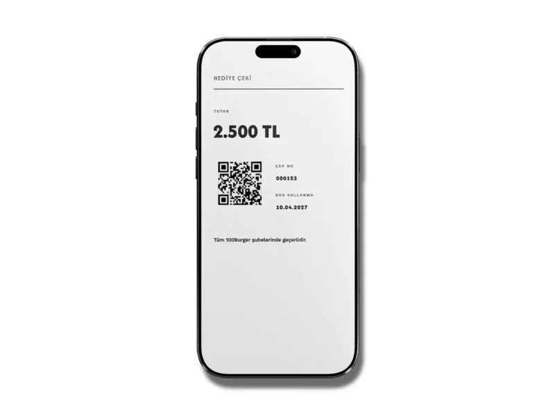 Telefonda QR kodlu hediye çeki
